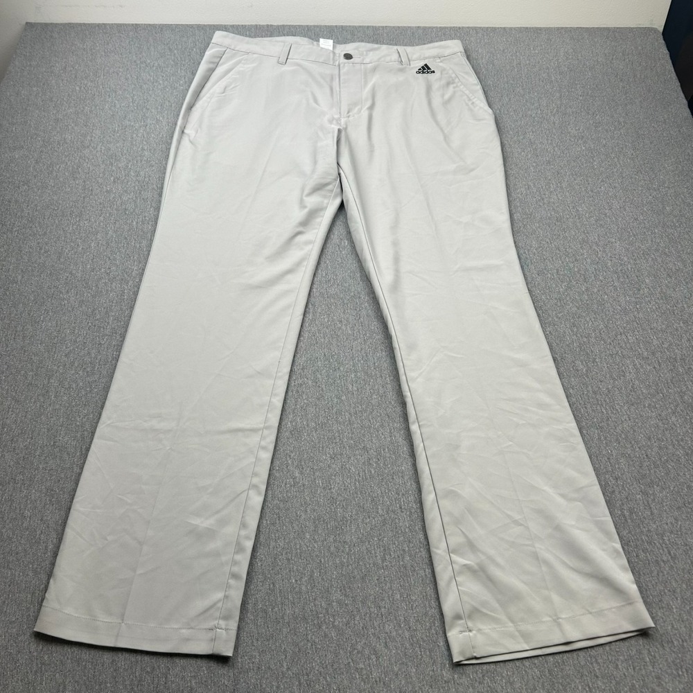 Adidas Golf Pants Mens 36x31 Gray Flat Front Lightweight Tech Casual Activewear - Picture 4 of 16